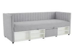 Sofá|Vente-unique Cama com arrumação banco 80x200 cm tecido cinza - LAOZIA Cinzento