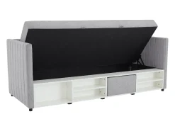 Sofá|Vente-unique Cama com arrumação banco 80x200 cm tecido cinza - LAOZIA Cinzento