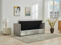 Vente-unique Cama com arrumação banco 80x200 cm tecido - LAOZIA^ Sofá
