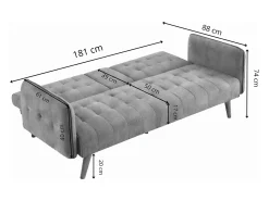 Sofá|Concept-Usine Canapé Conversível 3 Lugares INVERNESS com Mesa Central Rebatível - Conforto Ótimo e Design Moderno Preto