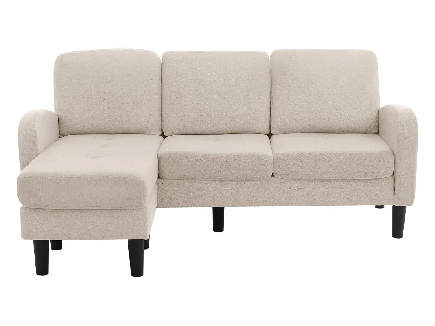 Sofá*ModernLuxe Canapé d'angle avec méridienne - 3 places - tissu en coton et lin - Beige Bege