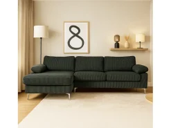Concept-Usine Canapé de canto 4-5 lugares em veludo cotelê GALWAY^ Sofá