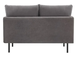 Discount Habitat et jardin Canapé fixe tissu "Rudy" - 132 x 78 x 88 cm - 2 lugares - Gris foncé Cinzento