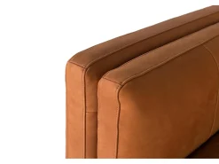 Sofá*Giner y colomer Canapé Rembourré em couro com pés de metal para 5 lugares Castanho