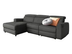 Sofá*Loft24 Capena | Sofá Chaise Lounge 3 Lugares Esquerdo Cinzento