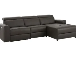 Sofá|Loft24 Capena | Sofá Chaise Lounge 3 Lugares Elétrico Direito Castanho