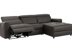 Sofá|Loft24 Capena | Sofá Chaise Lounge 3 Lugares Elétrico Direito Castanho