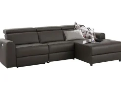 Sofá|Loft24 Capena | Sofá Chaise Lounge 3 Lugares Elétrico Direito Castanho