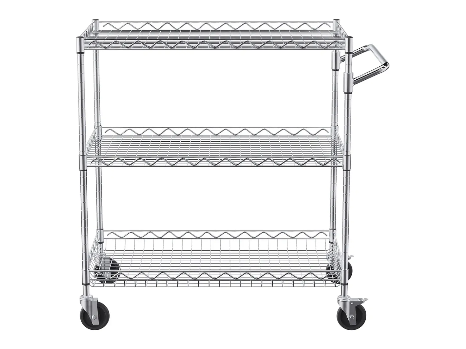 Móvel De Arrumação* Carriça utilitária SucceBuy 76,2 x 45,7 x 82,3 cm 300 kg 3 níveis 6 ganchos com rodas Prateado