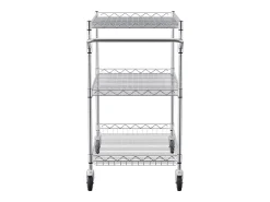 Móvel De Arrumação* Carriça utilitária SucceBuy 76,2 x 45,7 x 82,3 cm 300 kg 3 níveis 6 ganchos com rodas Prateado