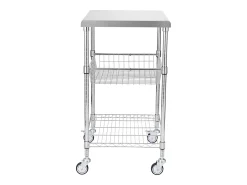 Best Carriça utilitária SucceBuy 61 x 50 x 93 cm, 213 kg, 3 níveis, 6 ganchos, carrinho de rodas Prateado