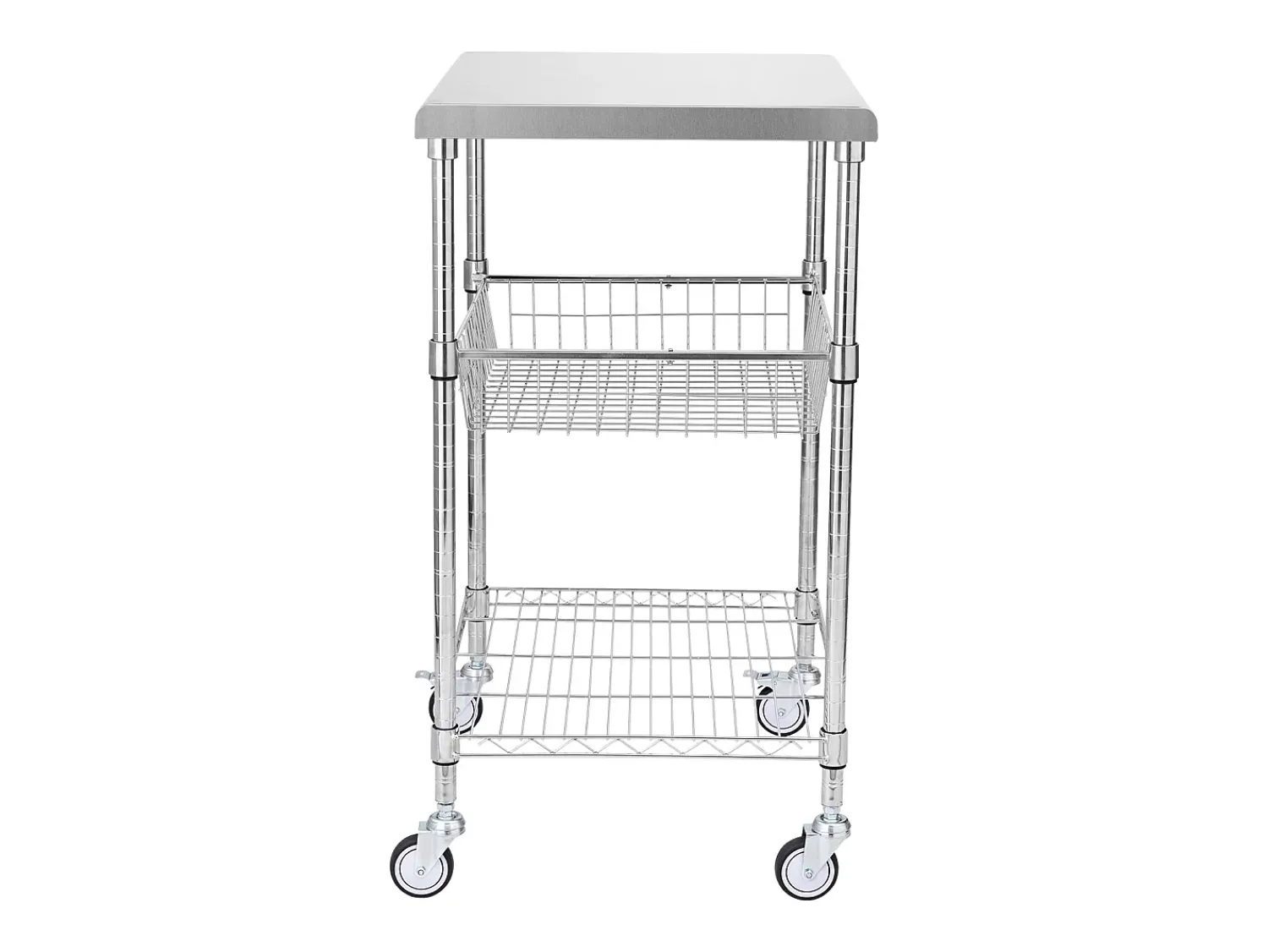 Best Carriça utilitária SucceBuy 61 x 50 x 93 cm, 213 kg, 3 níveis, 6 ganchos, carrinho de rodas Prateado
