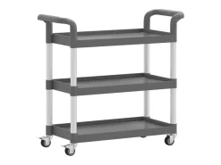 Móvel De Arrumação*vidaxl Carrinho c/ 3 prateleiras 77x34x72 cm alumínio Cinzento