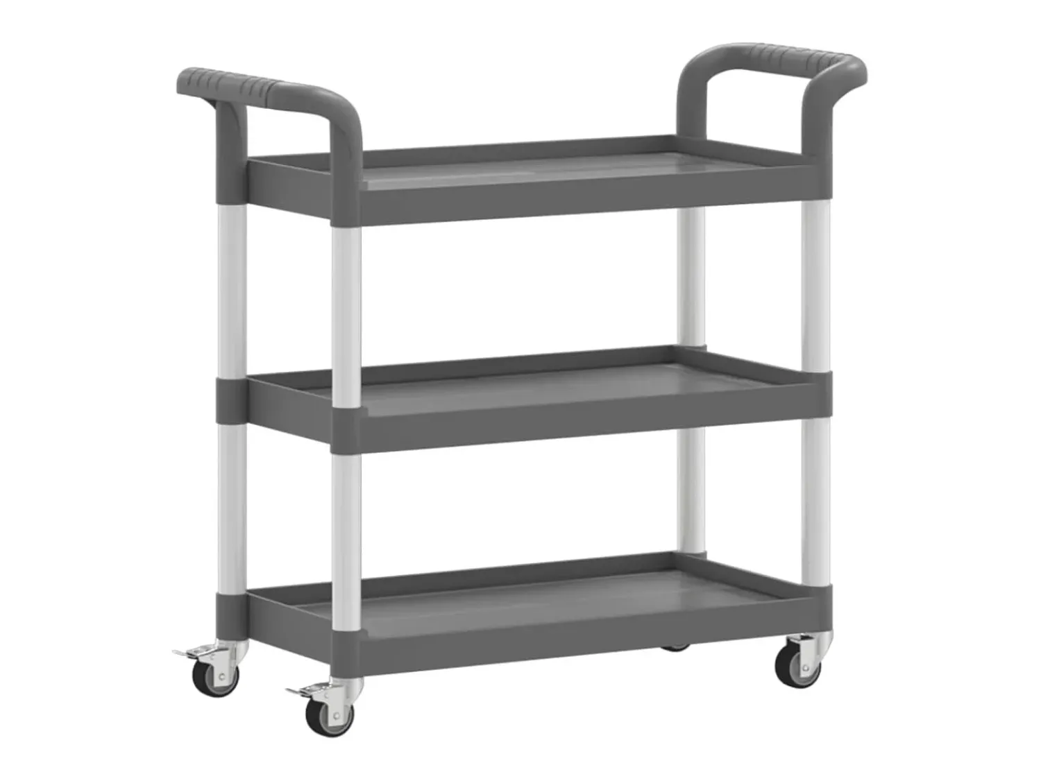 Móvel De Arrumação*vidaxl Carrinho c/ 3 prateleiras 77x34x72 cm alumínio Cinzento