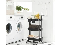 Carrinho com Rodas 41,6x33,5x86,3 cm Preto