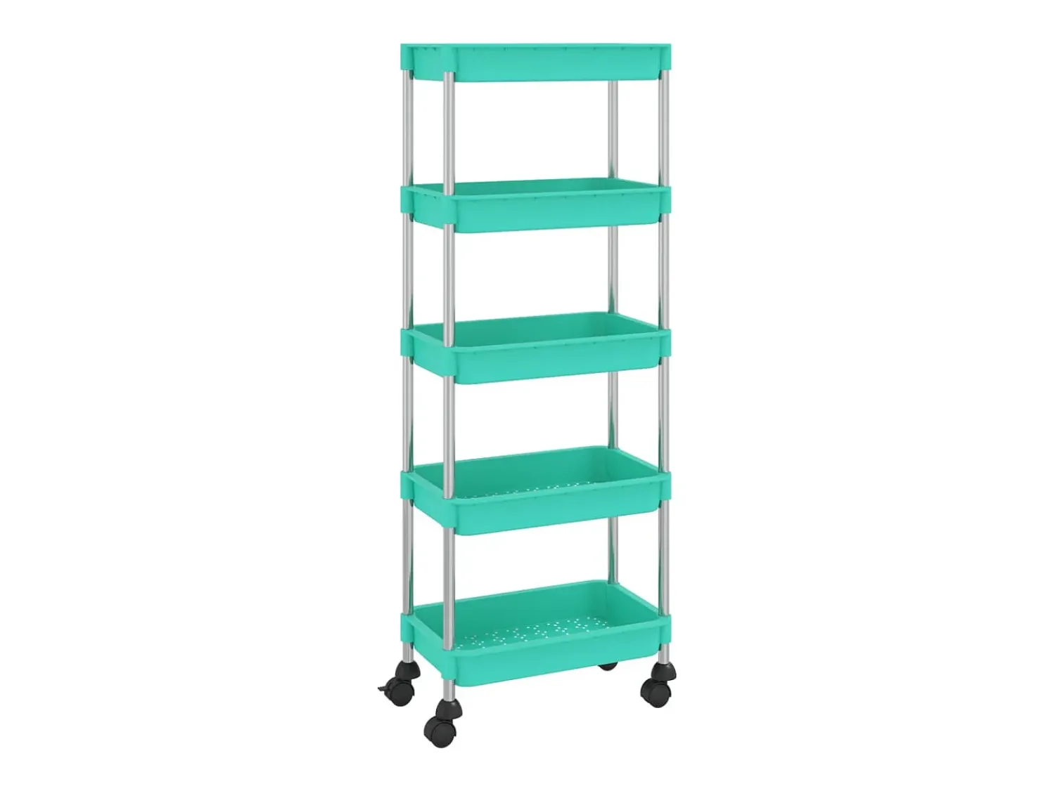 Móvel De Arrumação|vidaxl Carrinho cozinha 5 prateleiras ferro/ABS 42x29x128 cm turquesa Verde