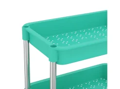 Móvel De Arrumação|vidaxl Carrinho cozinha 5 prateleiras ferro/ABS 42x29x128 cm turquesa Verde
