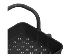 vidaxl Carrinho cozinha c/ 3 prateleiras ferro/ABS 42x35x85 cm Preto