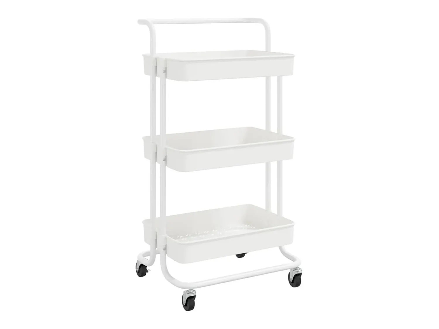 Móvel De Arrumação|vidaxl Carrinho cozinha c/ 3 prateleiras ferro/ABS 42x35x85 cm Branco