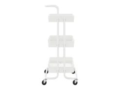 Móvel De Arrumação|vidaxl Carrinho cozinha c/ 3 prateleiras ferro/ABS 42x35x85 cm Branco