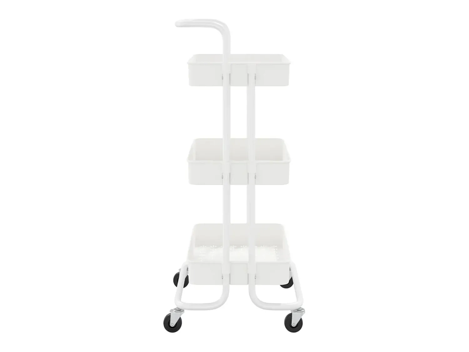 Móvel De Arrumação|vidaxl Carrinho cozinha c/ 3 prateleiras ferro/ABS 42x35x85 cm Branco