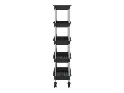 Best vidaxl Carrinho cozinha c/ 5 prateleiras ferro/ABS 42x29x128 cm Preto