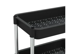 Best vidaxl Carrinho cozinha c/ 5 prateleiras ferro/ABS 42x29x128 cm Preto