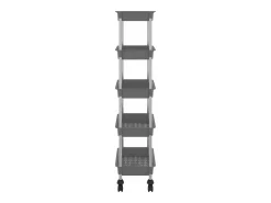 Móvel De Arrumação|vidaxl Carrinho cozinha c/ 5 prateleiras ferro/ABS 42x29x128 cm cinza Cinzento