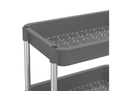 Móvel De Arrumação|vidaxl Carrinho cozinha c/ 5 prateleiras ferro/ABS 42x29x128 cm cinza Cinzento