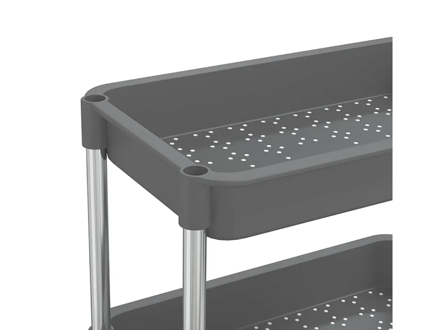 Móvel De Arrumação|vidaxl Carrinho cozinha c/ 5 prateleiras ferro/ABS 42x29x128 cm cinza Cinzento