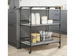 Móvel De Arrumação|vidaxl Carrinho cozinha 100,5x50x105 cm derivados madeira cinza sonoma Cinzento