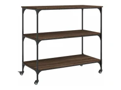 Móvel De Arrumação*vidaxl Carrinho cozinha 102x50x95 cm deriv. madeira carvalho castanho Natural claro
