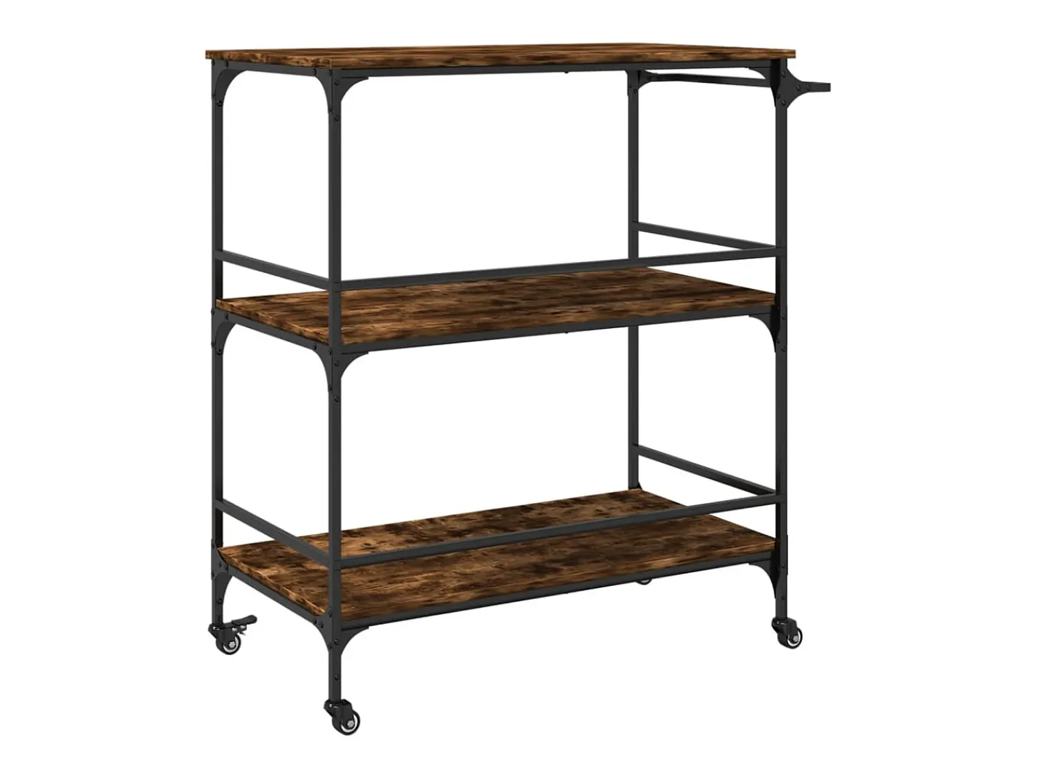 Móvel De Arrumação*vidaxl Carrinho cozinha 100,5x50x105 cm deriv. madeira carvalho fumado Natural escuro