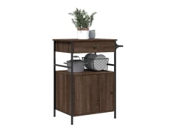 Móvel De Arrumação|vidaxl Carrinho cozinha 56x43x89,5 cm deriv. madeira carvalho castanho Natural claro