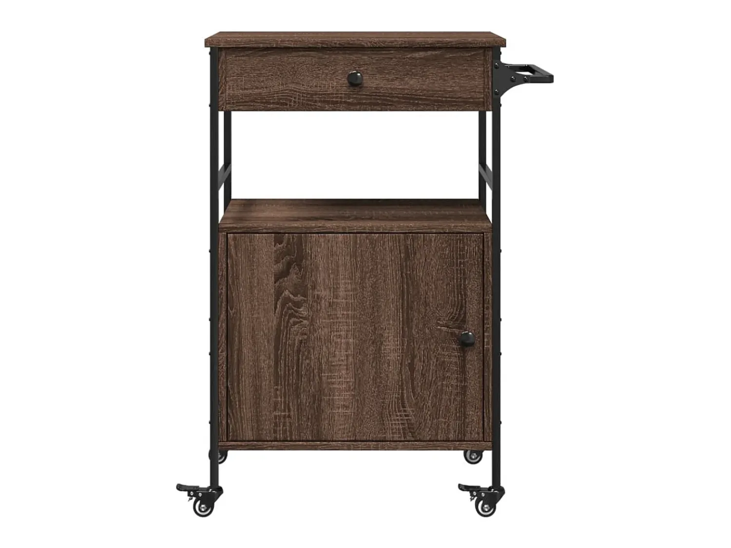 Móvel De Arrumação|vidaxl Carrinho cozinha 56x43x89,5 cm deriv. madeira carvalho castanho Natural claro