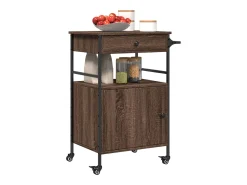Móvel De Arrumação|vidaxl Carrinho cozinha 56x43x89,5 cm deriv. madeira carvalho castanho Natural claro