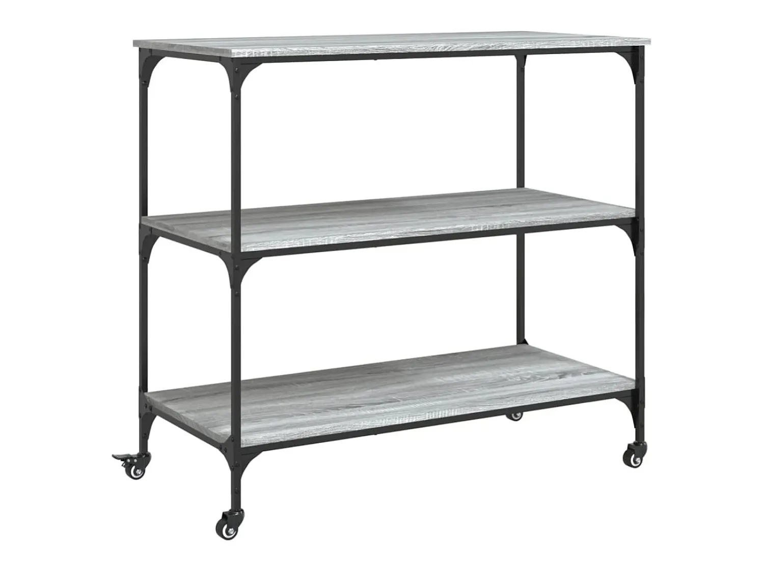 Móvel De Arrumação|vidaxl Carrinho cozinha 102x50x95 cm derivados madeira cinza sonoma Cinzento