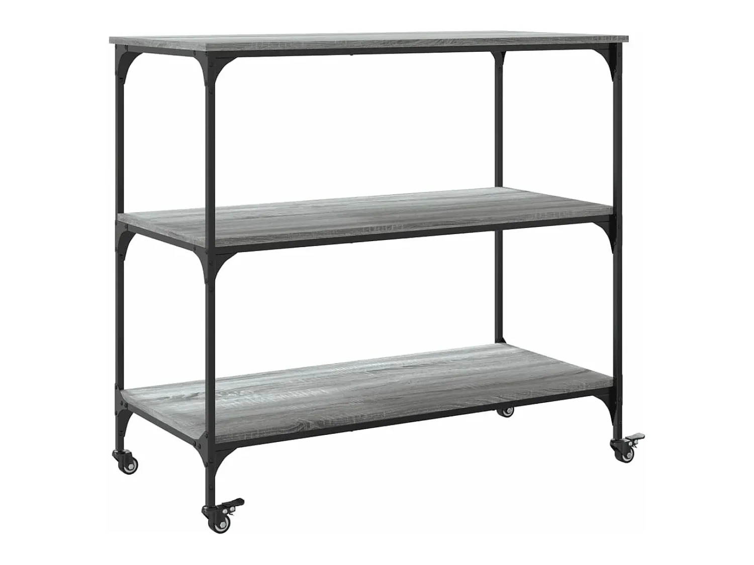 Móvel De Arrumação|vidaxl Carrinho cozinha 102x50x95 cm derivados madeira cinza sonoma Cinzento