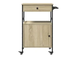 Móvel De Arrumação|vidaxl Carrinho cozinha 56x43x89,5 cm deriv. madeira carvalho sonoma Natural claro