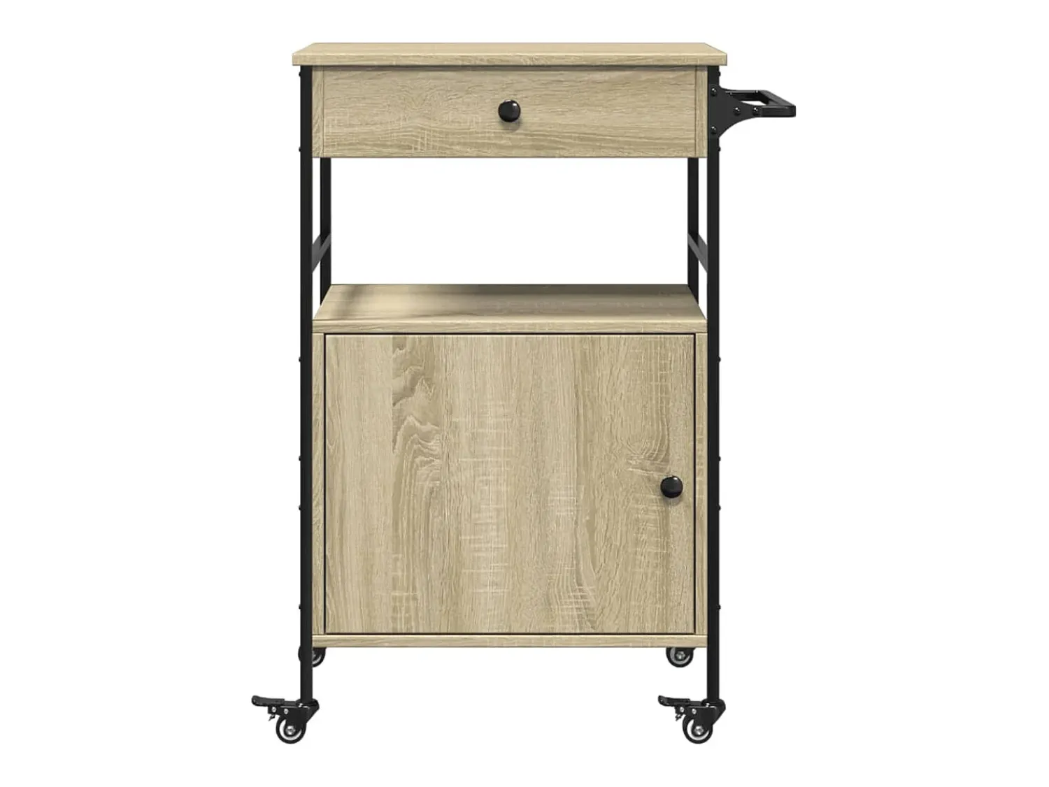 Móvel De Arrumação|vidaxl Carrinho cozinha 56x43x89,5 cm deriv. madeira carvalho sonoma Natural claro
