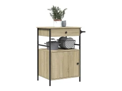 Móvel De Arrumação|vidaxl Carrinho cozinha 56x43x89,5 cm deriv. madeira carvalho sonoma Natural claro