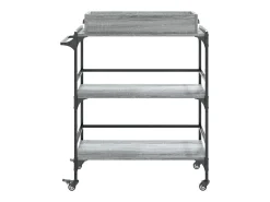 New vidaxl Carrinho cozinha 81,5x41x92,5 cm derivados madeira cinza sonoma Cinzento