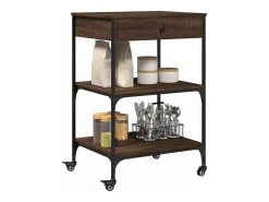 vidaxl Carrinho cozinha 60x48x89,5 cm deriv. madeira carvalho castanho^ Móvel De Arrumação