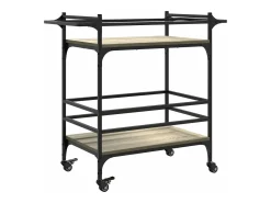 vidaxl Carrinho cozinha 82x40x78,5 cm deriv. madeira carvalho sonoma^ Móvel De Arrumação