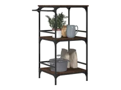 Móvel De Arrumação*vidaxl Carrinho cozinha 60,5x50x105cm deriv. madeira carvalho castanho Natural claro
