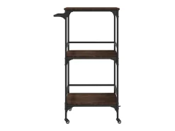 Móvel De Arrumação*vidaxl Carrinho cozinha 60,5x50x105cm deriv. madeira carvalho castanho Natural claro