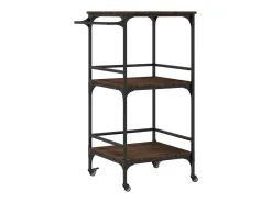 Móvel De Arrumação*vidaxl Carrinho cozinha 60,5x50x105cm deriv. madeira carvalho castanho Natural claro