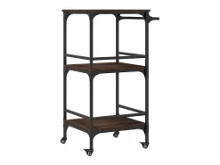 Móvel De Arrumação*vidaxl Carrinho cozinha 60,5x50x105cm deriv. madeira carvalho castanho Natural claro