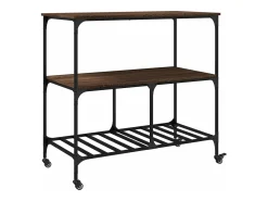 vidaxl Carrinho cozinha 100x50x95cm deriv. madeira carvalho castanho^ Móvel De Arrumação