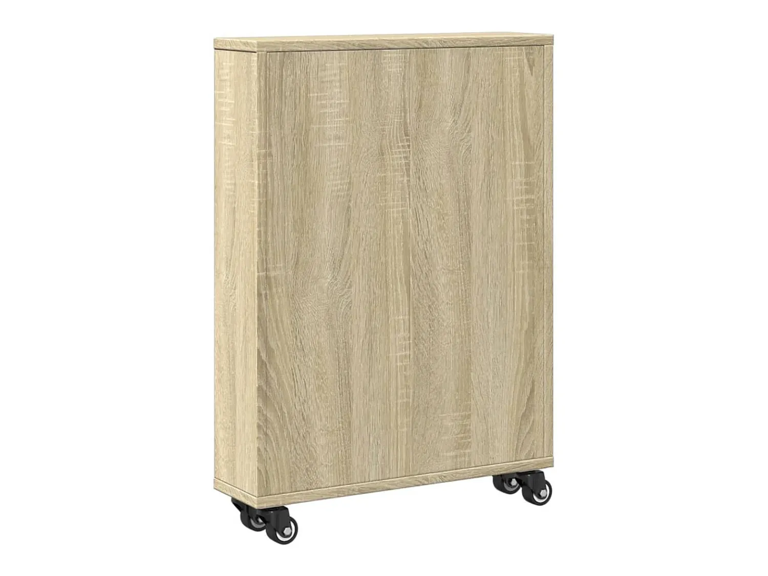 Prateleira*vidaxl Carrinho de armazenamento estreito Carvalho Sonoma 48x13x68 cm Madeira projetada Natural claro